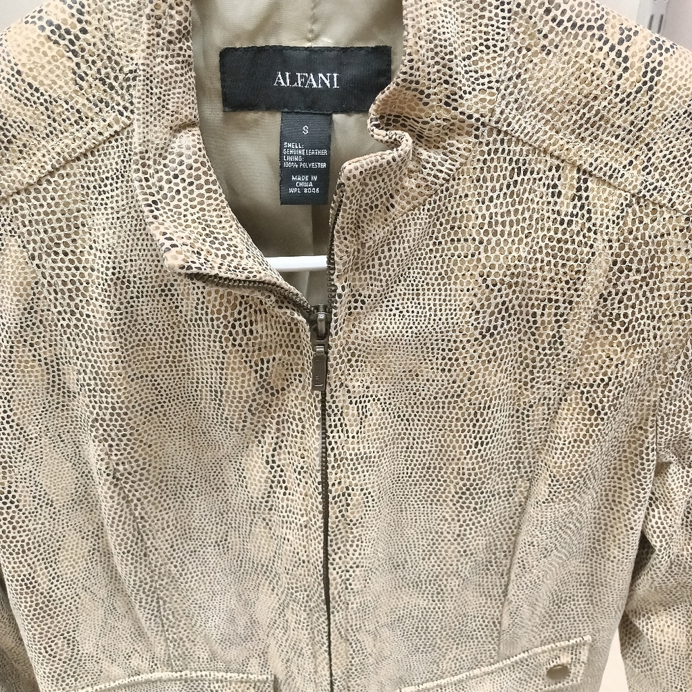 Alfani Snake Skin Leather Jacket size S